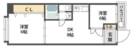 ホワイトハイツ(2DK/3階)の間取り写真