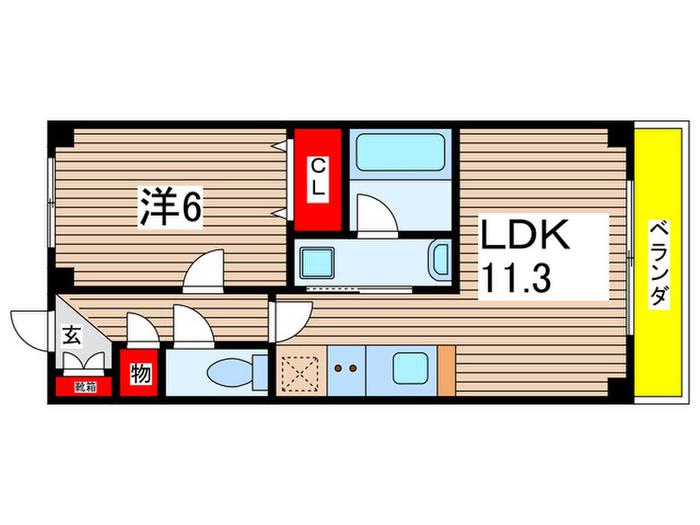 STプラザ イースト(1LDK/4階)の間取り写真