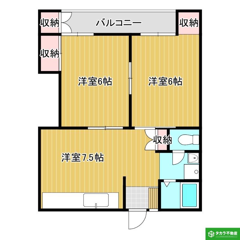 セジュール荏隈(2DK/1階)の間取り写真