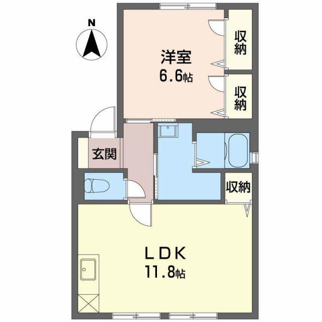 フルレゾンA(1LDK/1階)の間取り写真