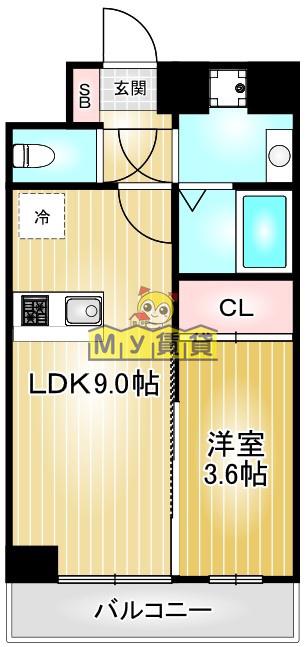 プレサンス大須観音フィエスタ(1LDK/14階)の間取り写真