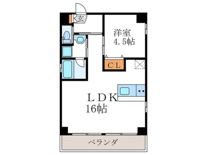 ESPERANZA御所西(1LDK/2階)の間取り写真