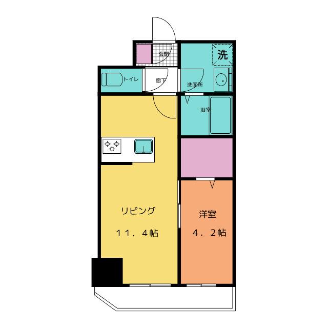 HF北千住レジデンス(1LDK/3階)の間取り写真