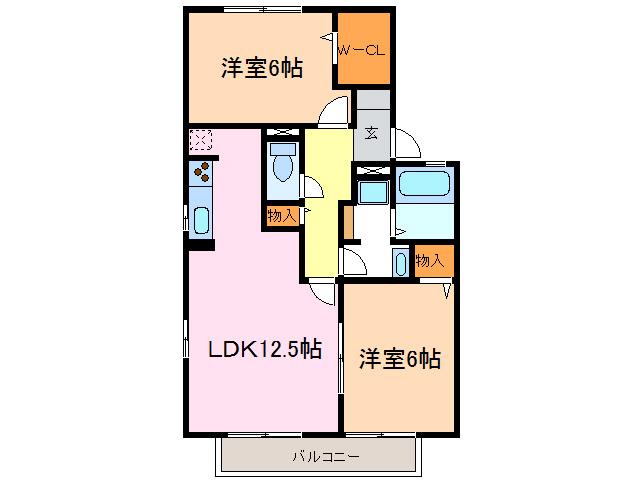 ブリーズ赤池(2LDK/1階)の間取り写真