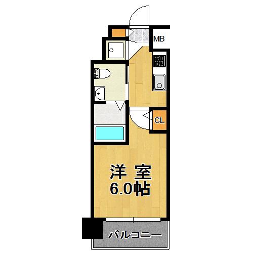 エスリード新北野(1K/7階)の間取り写真