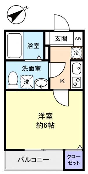 マーキーズ東習志野(1K/1階)の間取り写真