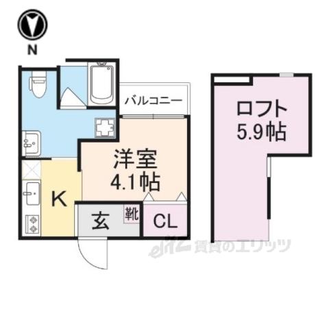 AIR CITY(1K/1階)の間取り写真