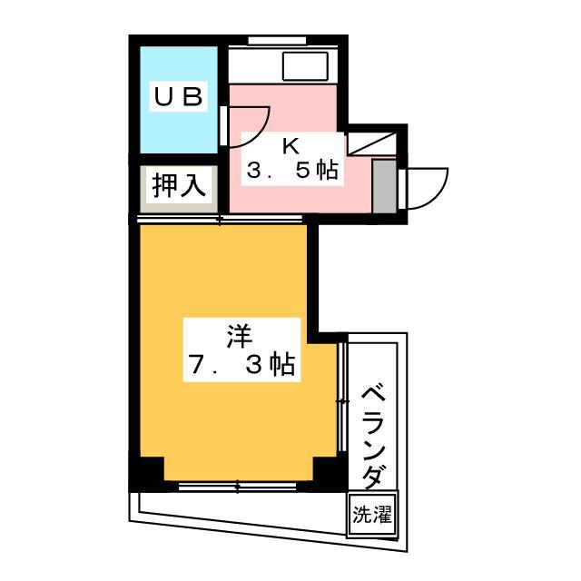 マンション藤(1K/2階)の間取り写真