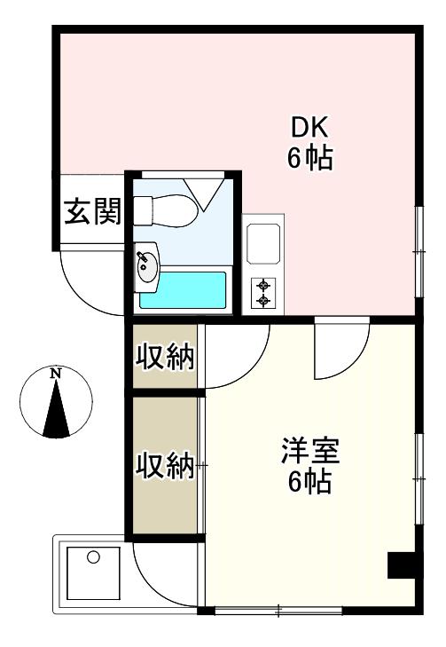 コーポ藤味(1DK/3階)の間取り写真