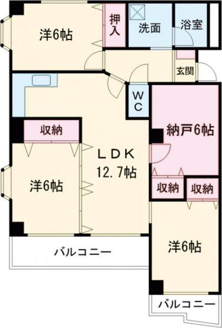 アルファーレジデンス簗瀬(3SLDK/5階)の間取り写真