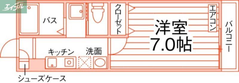 ST.LEONE津島東IIイースト(1K/2階)の間取り写真