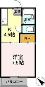 アペックス伏見B(1K/2階)の間取り写真