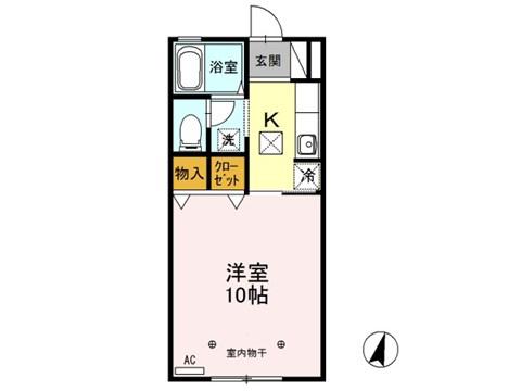 ロイヤルガーデン子安F(1K/1階)の間取り写真