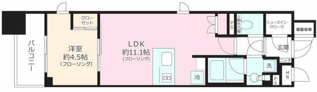 アトラスリベルタ文京湯島(1LDK/3階)の間取り写真