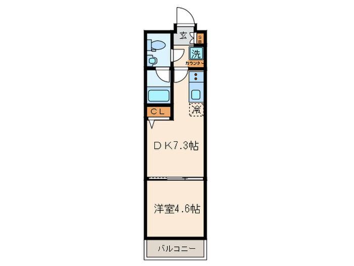 パティーナ蒲田(1DK/1階)の間取り写真