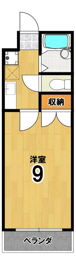 WINDSIII(1K/2階)の間取り写真