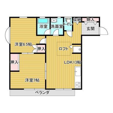 セラータ五井(2LDK/2階)の間取り写真