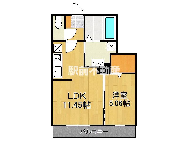 CONSOLASSURER神野西(1LDK/3階)の間取り写真