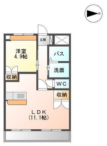 フェリーチェ(1LDK/1階)の間取り写真