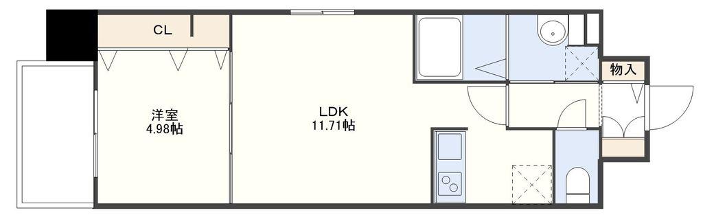 オーヴィジョンクラス三芳町(1LDK/9階)の間取り写真
