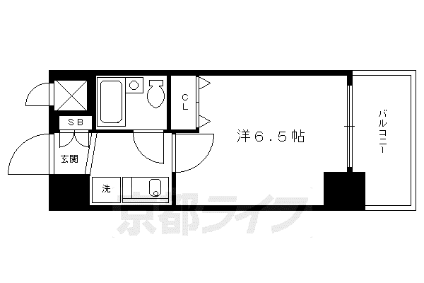 エスリード京都河原町第2(1K/2階)の間取り写真