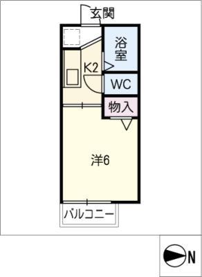 カレッジハウス日野A(1K/1階)の間取り写真