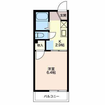 サンシャイン柱(1K/2階)の間取り写真