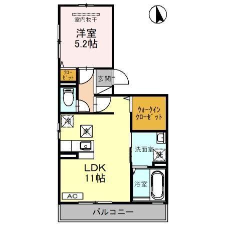 リュミエール(1LDK/1階)の間取り写真