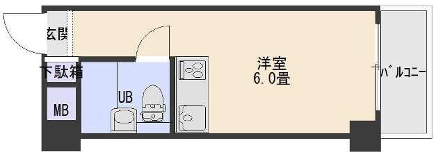カルム徳山(ワンルーム/8階)の間取り写真