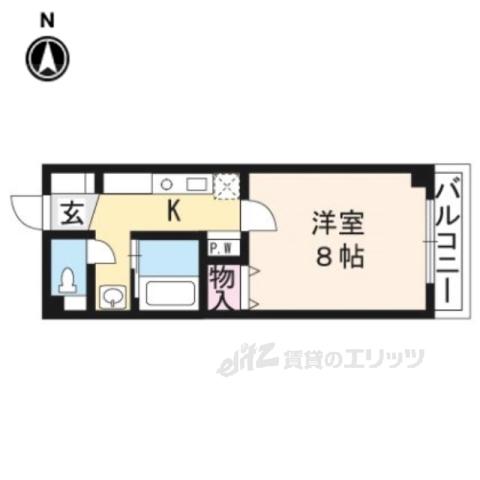 グランコスモ鴨川(1K/5階)の間取り写真
