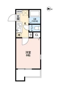 VENUS LAGOON 白幡仲町(1K/2階)の間取り写真