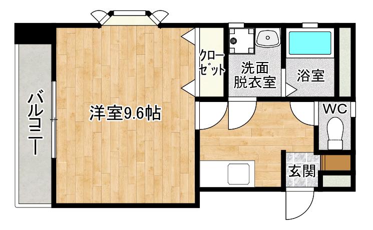 クレール和白(1K/2階)の間取り写真