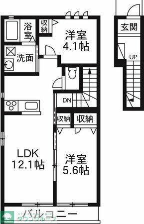 安堀ハイム(2LDK/2階)の間取り写真