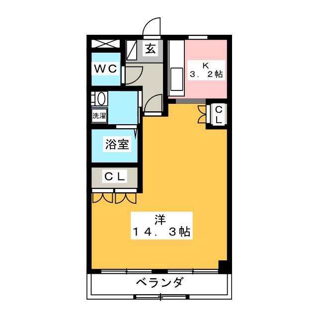 ハイムエスポワール(1K/1階)の間取り写真