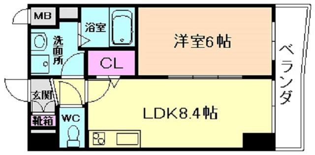 ディオーネ・ジ・エータ長堂(1LDK/7階)の間取り写真