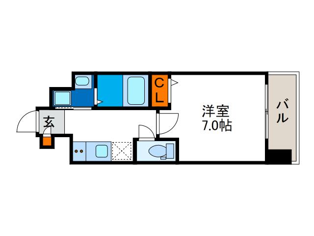 エグゼ難波西IV(1K/10階)の間取り写真