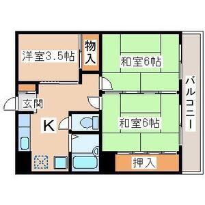 大手町YKハイツA棟(3K/1階)の間取り写真