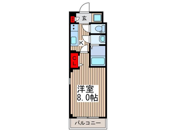 GRANDIR SAKAE(1K/4階)の間取り写真
