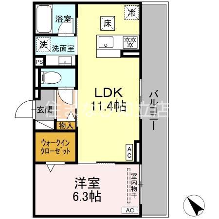 D-AVANCE今本町B(1LDK/1階)の間取り写真
