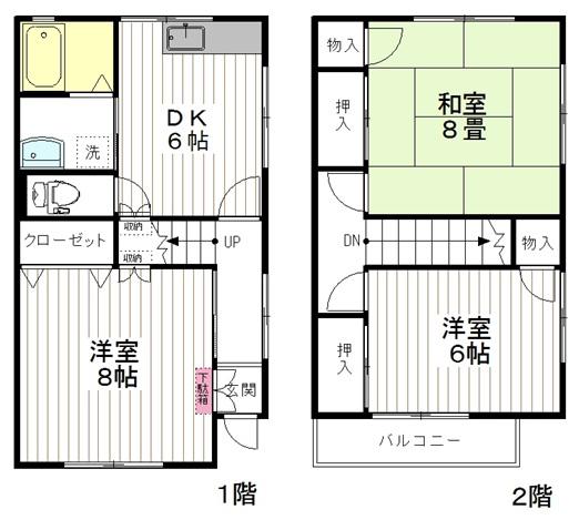 コーポ クレント(3DK/1階)の間取り写真