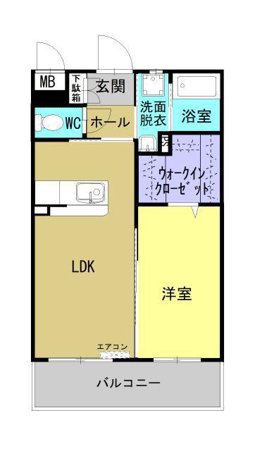 MILKY WAY(1LDK/1階)の間取り写真