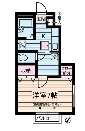 ハイツ・サン(1K/1階)の間取り写真