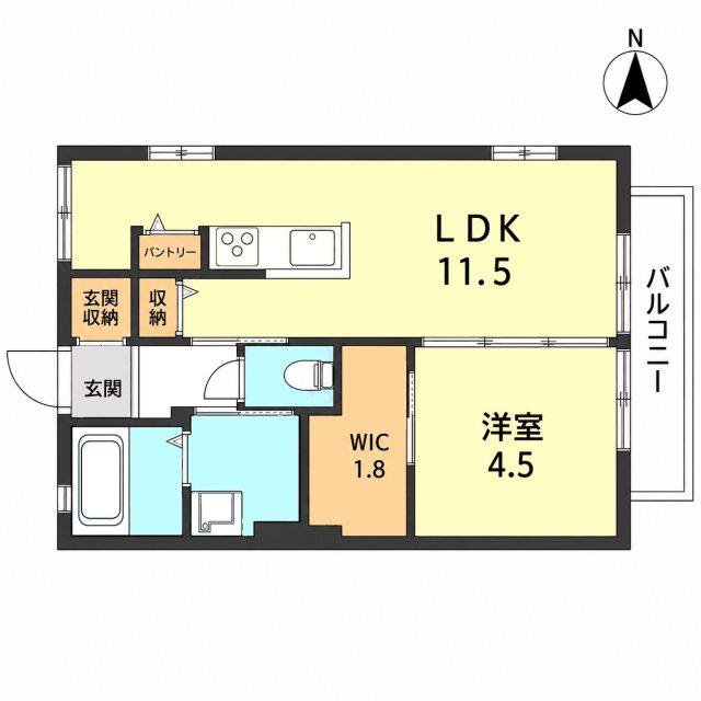 ベルマーレ香枦園(1LDK/2階)の間取り写真