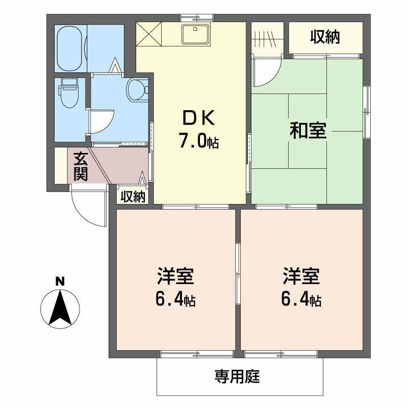 クレールTS(3DK/1階)の間取り写真