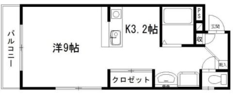 サンライフ鴨江(ワンルーム/2階)の間取り写真