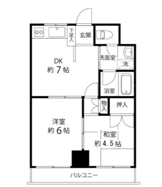 TSGARDEN大島(2DK/3階)の間取り写真