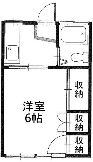 むつみ荘(1K/1階)の間取り写真