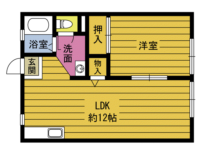 サニーハイツイング(1LDK/1階)の間取り写真