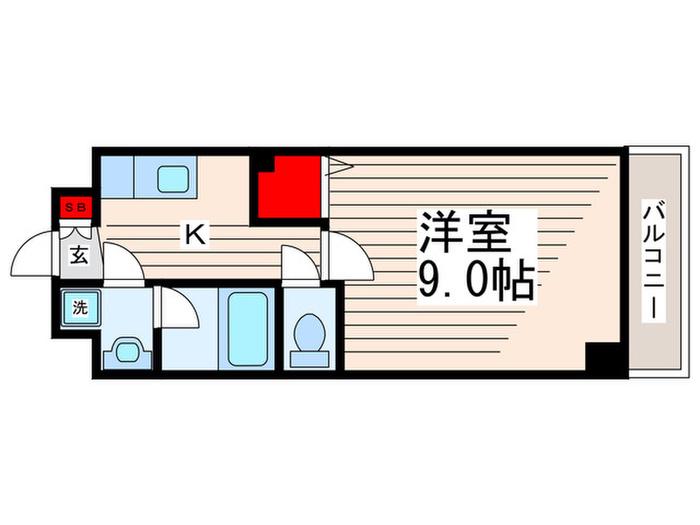 エトワス南葛西III(1K/4階)の間取り写真