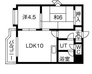 オプティマS13(2LDK/3階)の間取り写真